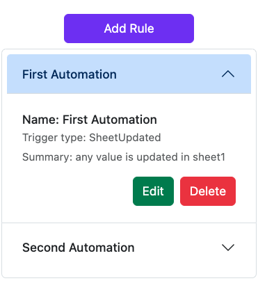 List of All Sheet Automations